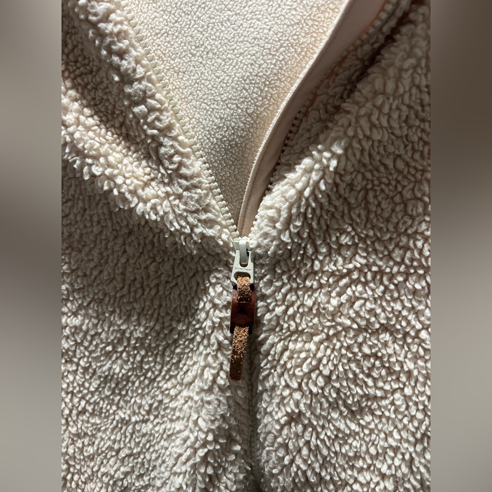 Burton Women's Tan Cream Teddy Jacket Womens Med EUC Sherpa - Picture 5 of 11